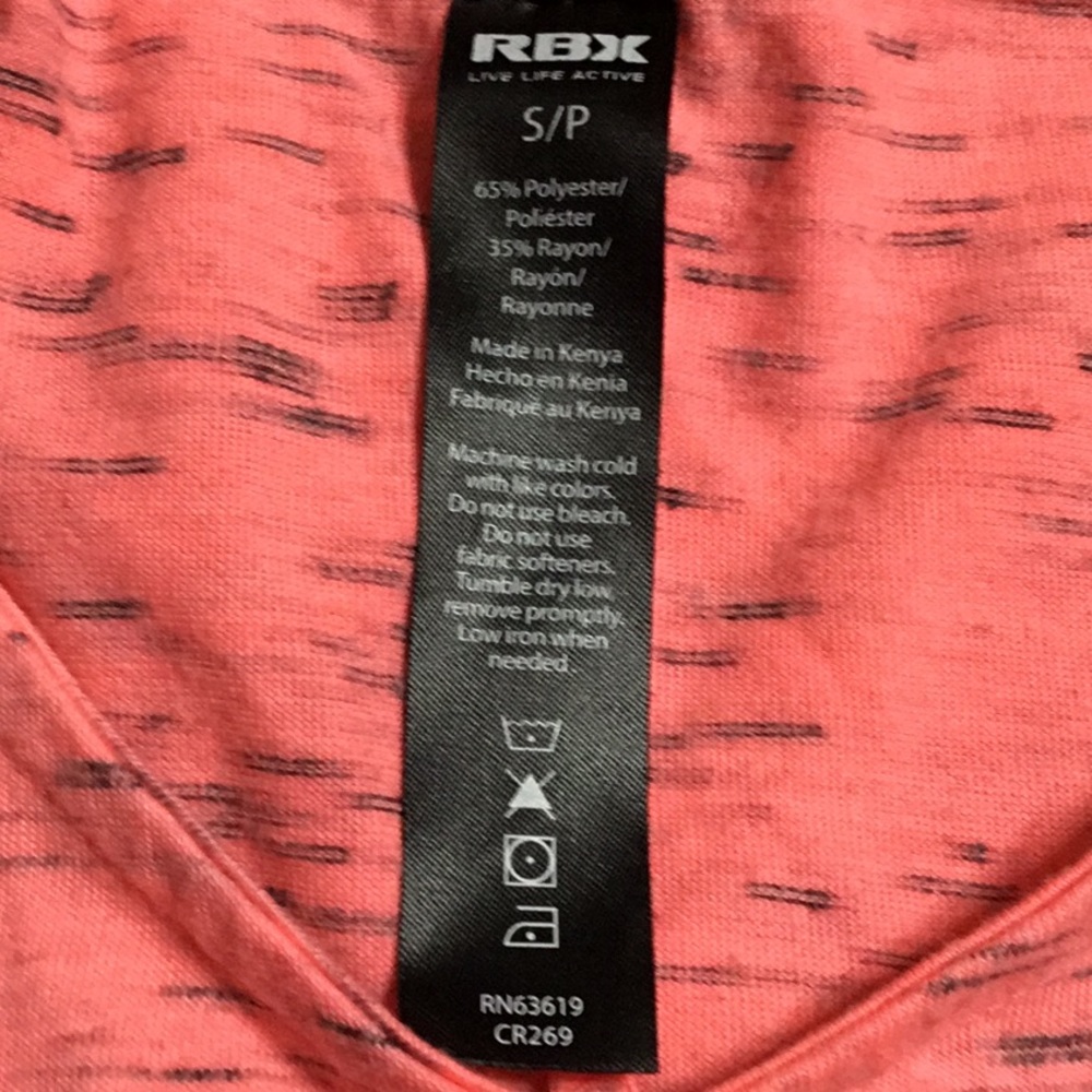 Women’s Coral & Black RBX Top - Size Small - In Excellent Condition. - Picture 5 of 5